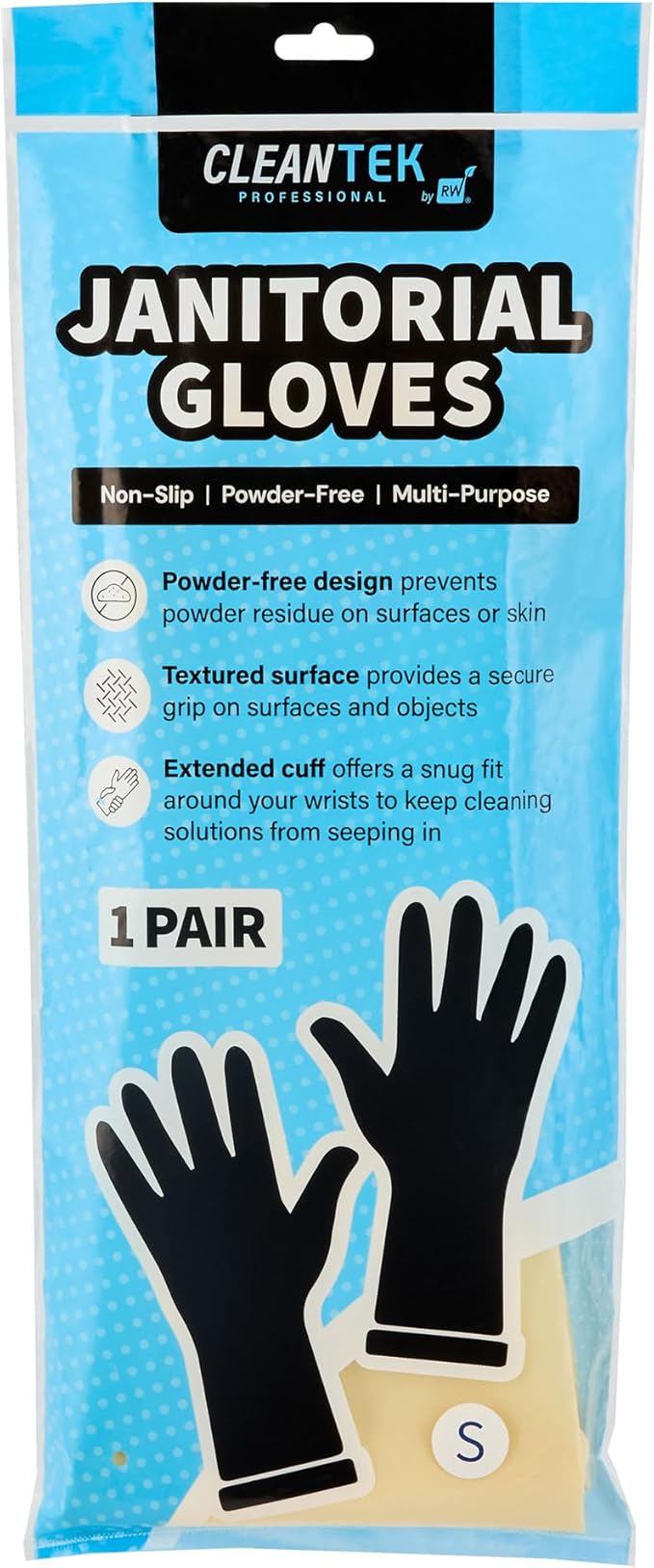 Restaurantware Cleaning Gloves Case of 10 Rubber 22 mil Household Gloves Chemical-Resistant Puncture-Resistant Abrasion-Resistant Yellow