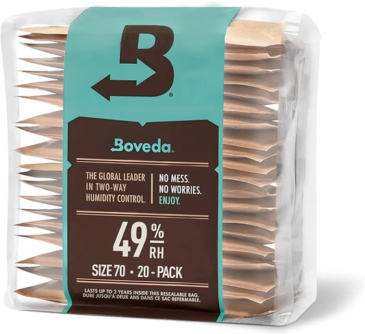 Boveda 49% Two-Way Humidity Control Replacement Packs for Boveda Starter Kits for Music – 20 Pack – Moisture Absorbers for Instrument Cases – Humidifier Packs – Hydration Packets in Resealable Bag