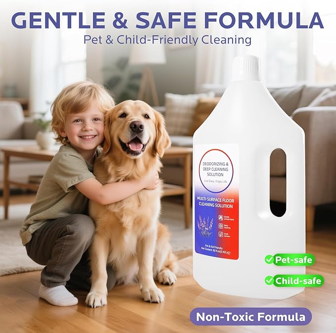Floor Cleaning Solution,82 Fl Oz - Compatible with Tineco S3/S5/S7 Pro & iFloor 3/5 (No Steam),Low-Foam Pet & Kid Friendly（Lavender Scent）