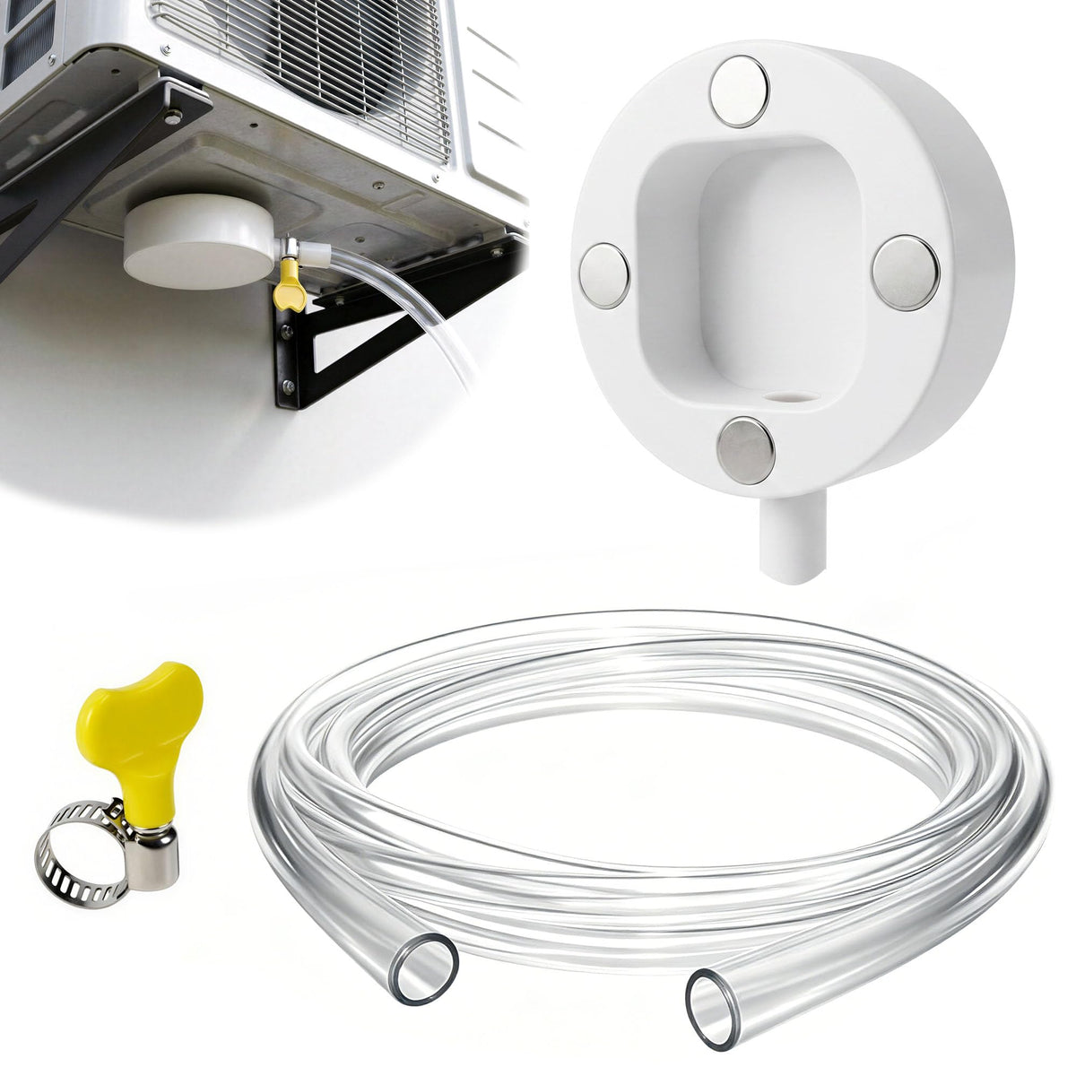 Magnetic Window AC Drain Kit, Air Conditioner Drain Hose (6FT) - Image 1