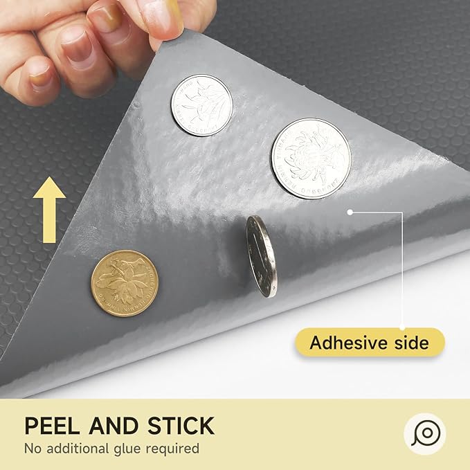 WochiTV Adhesive Shelf Liner 23.6 X 360 Inches, Peel and Stick Kitchen Liner for Cabinets Drawers Removable Protector Mat Waterproof Contact Covering for Dresser Pantry Countertops Shelves, Gray