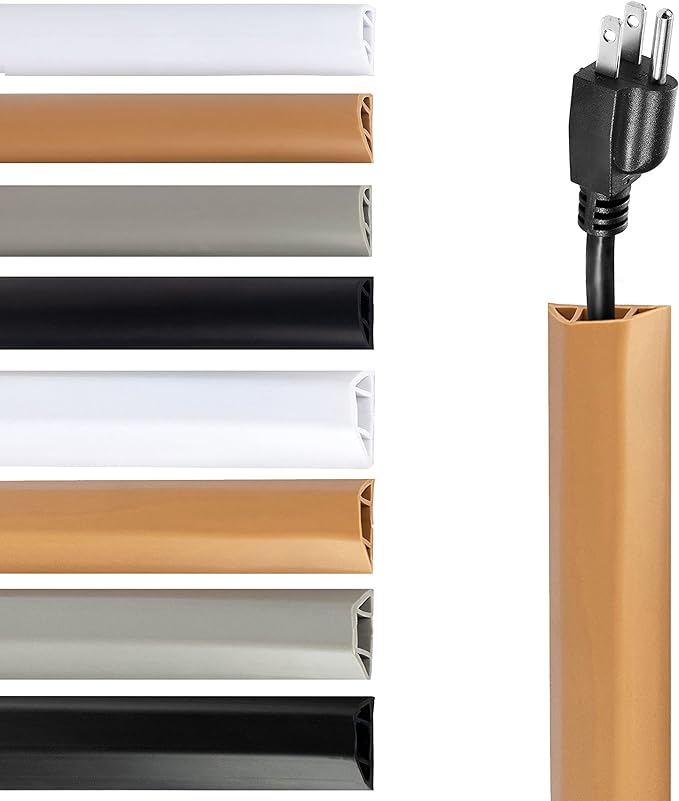 Rubber Bond TV Cord Hider Cable Protector - Strong Self Adhesive Wall Cord Cover Cable Hider - Low Profile Cable Management Wall Cord Concealer Cable Raceway