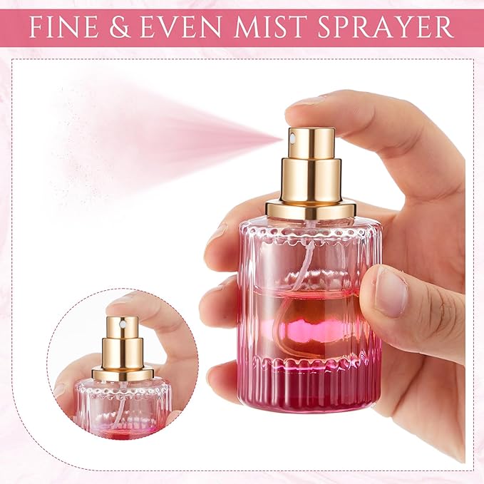 6 Pcs 30/50/100ml Empty Glass Perfume Bottles Bulk Pack for Perfume Makers Refillable Atomizer Cologne Bottles DIY Vintage Fragrance Packaging Glass Bottling Supplies (Multicolor,30 ml)