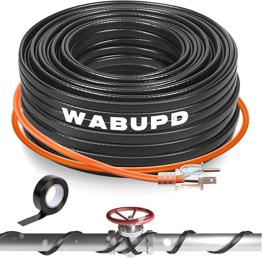 3FT-200FT Heat Tape for Water Pipes, -40°F Deicing Pipe Heat Cable,Electric Heating Cable Pipe,Frezze Protection for Heat Trace Cable for Metal, Plastic Home Pipes,Gutter,120V 5W/ft（50FT）