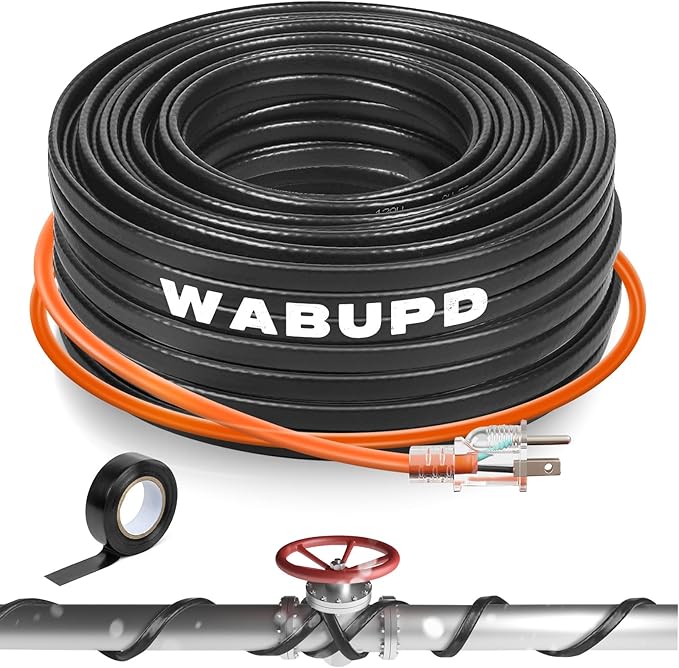 3FT-200FT Heat Tape for Water Pipes, -40°F Deicing Pipe Heat Cable,Electric Heating Cable Pipe,Frezze Protection for Heat Trace Cable for Metal, Plastic Home Pipes,Gutter,120V 5W/ft（3FT）