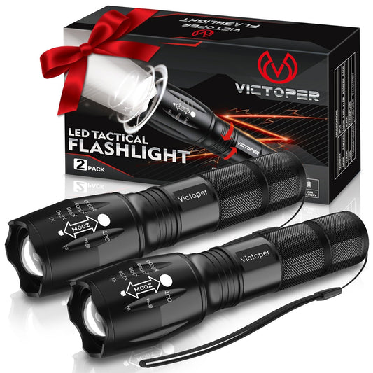 Victoper LED Flashlight 2 Pack, Bright Tactical Torch High - Image 1