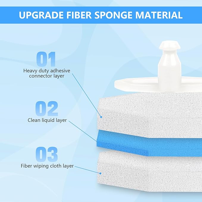 50 Pcs Toilet Bowl Wand Refills for Clorox, Upgraded Octagon Disposable Replacement Heads Compatible with Clorox Toilet Wand for Bathroom Cleaning