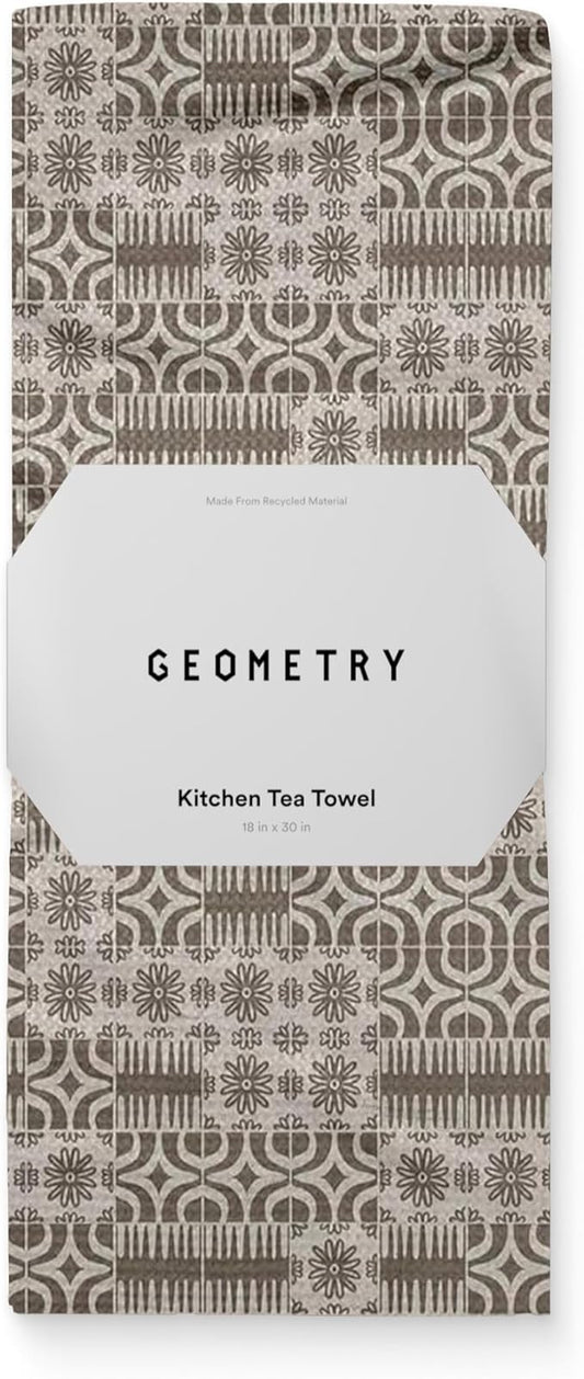 GEOMETRY Spring Kitchen Towels - Quick Dry Microfiber Cloth Spring & Summer Dish Towels for Kitchen Drying - Premium Quick Dry Towel - Sandy, 18" x 30" - 1-Pack