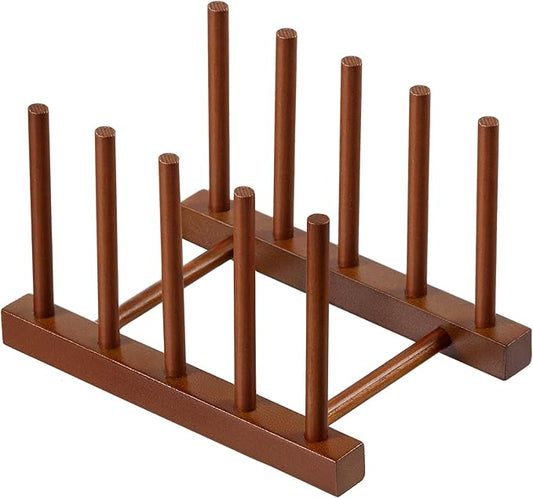HBlife Teak Dish Plate Bowl Cup Book Pot Lid Cutting Board Drying Rack Stand Drainer Storage Holder Organizer Kitchen Cabinet（Keep Dry）