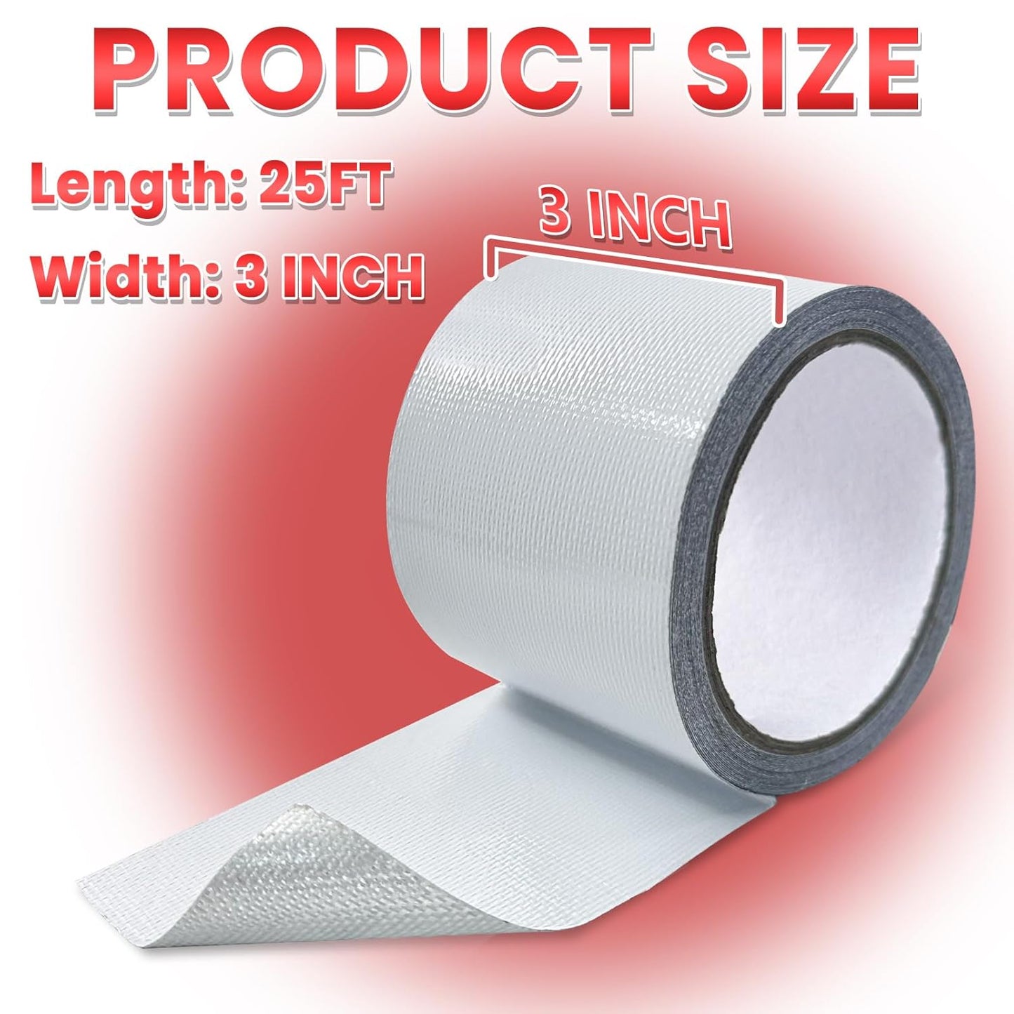 Waterproof Repair Tape – Heavy Duty Aluminum Patch for RV, Awning, Tarp & Roof (4" x 25FT)