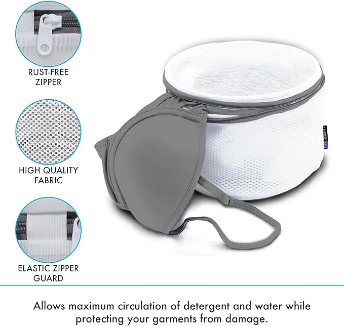 2 Pack Bra Wash Bag | Laundry | Washing and Drying | Holds 4 Full Size Bras | Panties | Socks| Micro Mesh Fabric