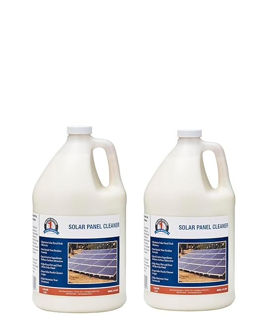Bare Ground Solutions One Shot 1S-SPC Glass & Solar Panel Cleaner,Remove Oils, Fingerprints & Water Spots,Pro Streak-Free Ultra Quick Dry Remove Dirt, Dust, Droppings -1 Gallon- 2 PACK