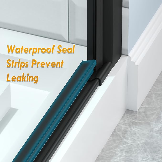Frameless Pivot Shower Door 30.8-32" W X 72" H, 1/4" (6mm) Clear SGCC Tempered Glass, Hinged Pivot Swing Shower Door, Reversible Installation, Easy to Clean, Matte Black