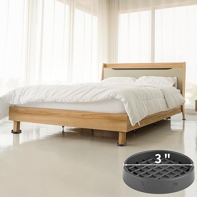 Furniture Coasters-8 Pcs 3" Round Non Slip Furniture Pads-Furniture Caster Cups-Non Skid Grippers Rubber Furniture Feet Anti Slide Hardwoods Floor Protector Black