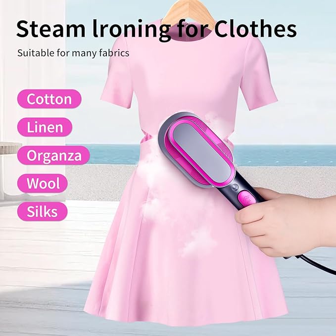 Travel for Clothes, 110V Portable Steamer, 10s Heat Up, Steamer & Iron 2 in 1, Travel Size Garment with Large Ceramic Heat Panel, Ideal for Global Traveling