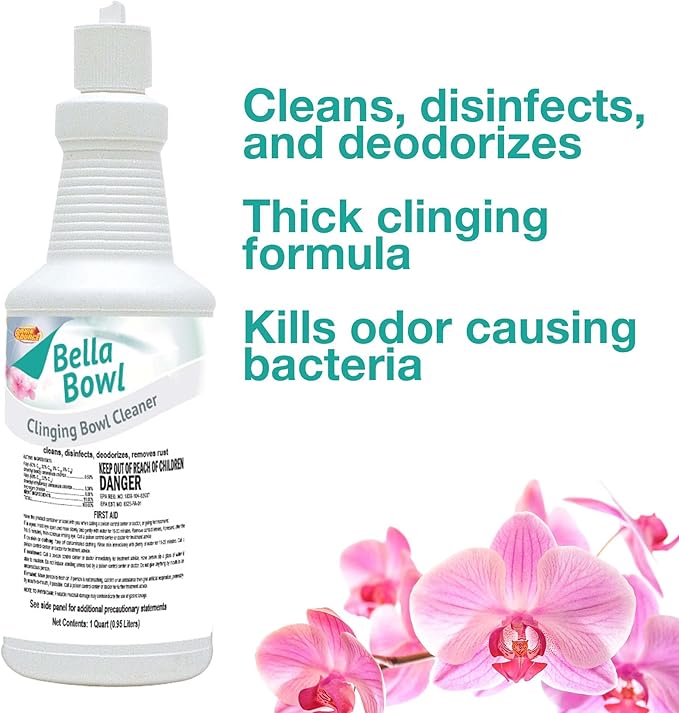 BellaBowl Clinging Acid Bowl Cleaner, 1 Quart (3-Pack)…