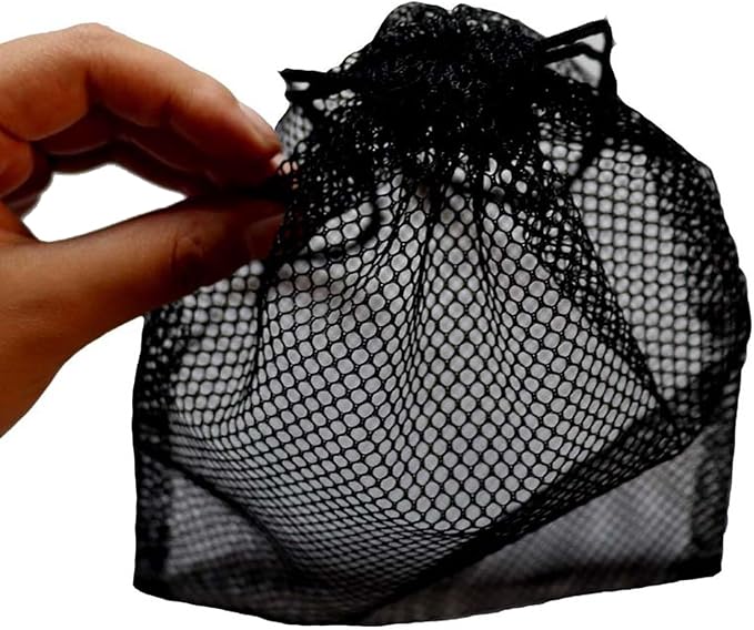 10Pcs 8X12inch Black Nylon Mesh Drawstring Bags with Cord Lock Closure, Multipurpose Mesh Bags Storage Gym Bag for Washing Machine,Balls, Beach, Laundry, Golf Stuff Balls