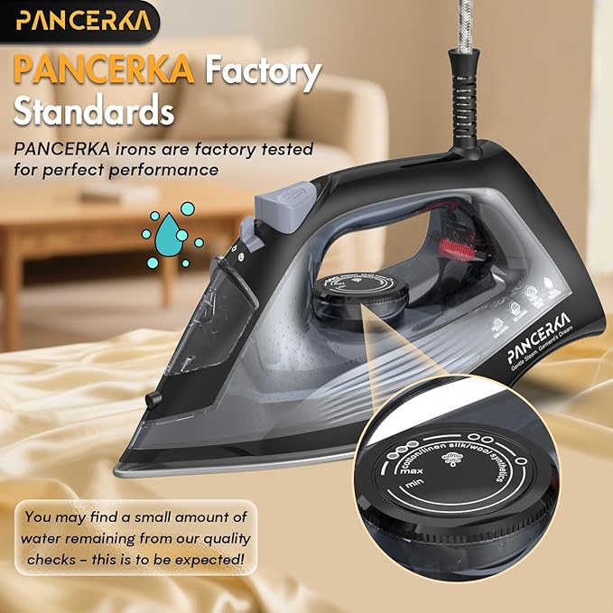 1600W Steam iron, Adjustable Thermostat Control steam iron, non-stick soleplate, Overheat Safety Protection & Variable Steam Control, suitable for ironing clothes on all fabrics