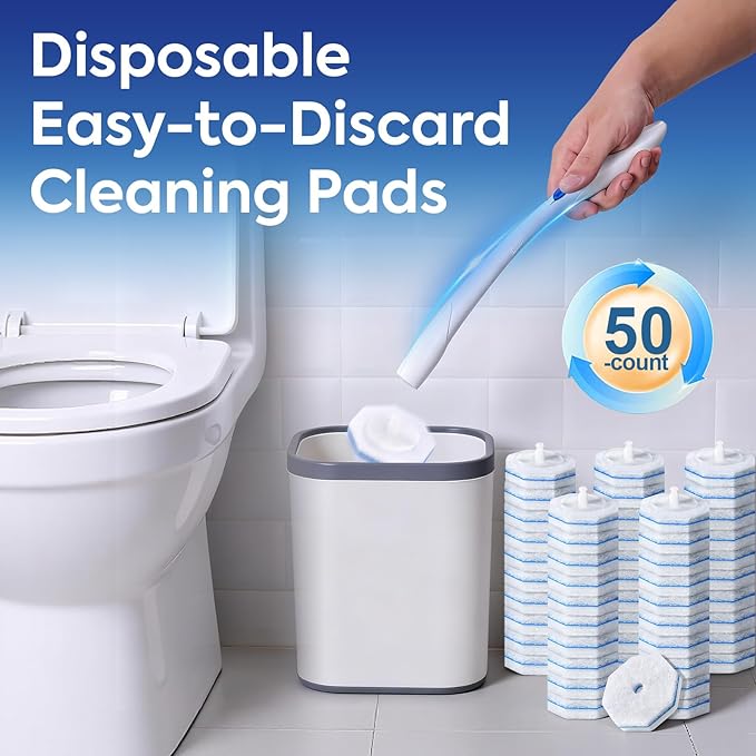 50 Count Toilet Wand Refills for Clorox, Premium Toilet Cleaner Refill Pads, Replacement Brush Heads Compatible With Most Toilet Wand Refill System, No Falling Apart, Fresh Fragrance