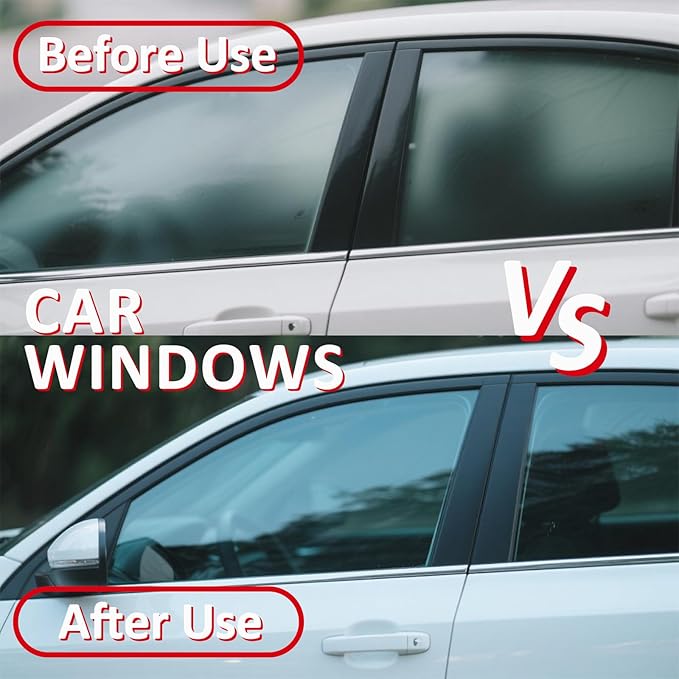 Windshield Oil Film Remover Spray, Anti-Fog & Hydrophobic Rain Repellent, Effortlessly Removes Stubborn Grease, Water Spots, Road Grime, for Car Glass Interior and Exterior