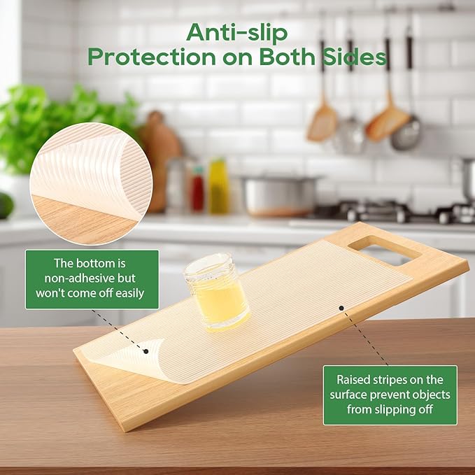Anoak Shelf Liner - Non-Slip Cabinet Liner, 16 Inch x 10 FT(120 Inch) Durable Waterproof Washable Oil-Proof for Kitchen Cabinet, Shelves, Refrigerator, Storage, Desks, Non Adhesive