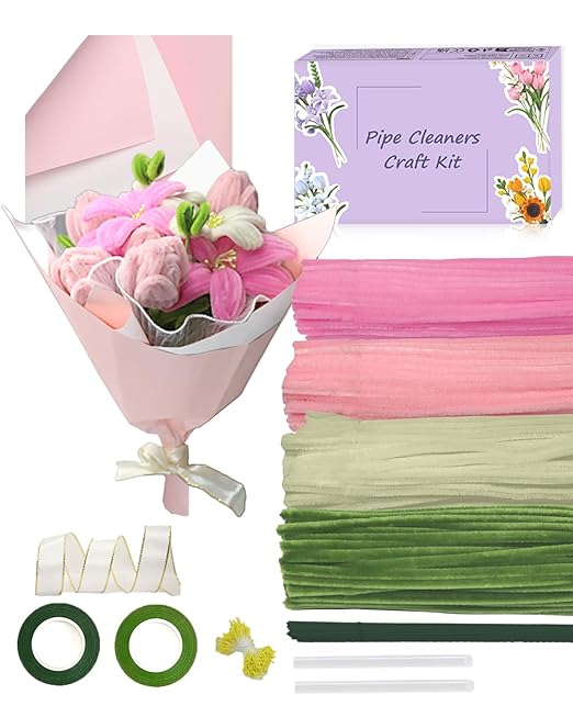 Pipe Cleaners, 400 Pieces Chenille Stems for Flower Bouquet Making, Fuzzy Sticks for DIY Projects, STEM Activities, Length 11.8 inches(30cm), Beginner-Friendly Gifts for Craft Lovers (Pink)