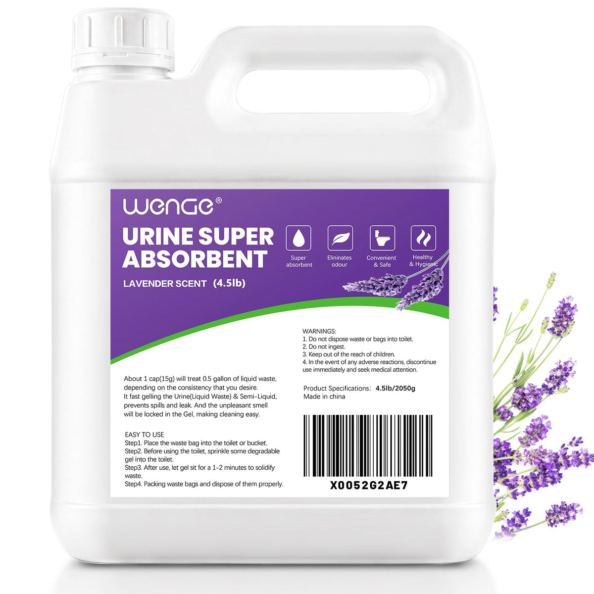Wenge Urine Super Absorbent Solidifier 4.5LB, Pee Powder - Image 1