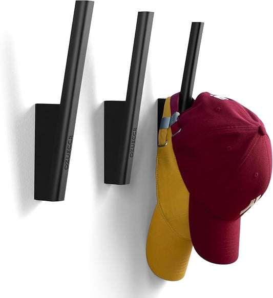 Hat Hook for Baseball Caps – Wall Mounted Vertical Hat Holder, Multi-Purpose Wall Hook, Closet Cap Organizer, Sturdy Compact, Easy to Install