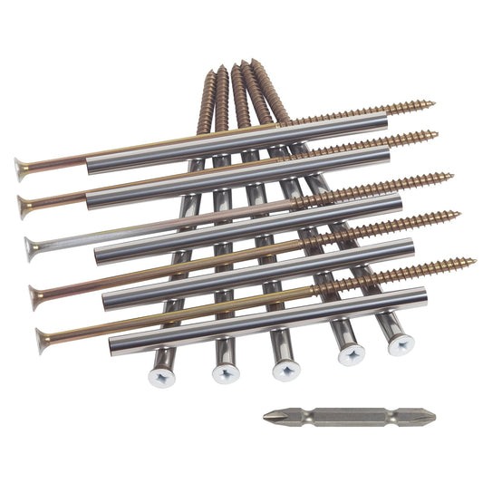 Gutter Screws 7 Inch White 10-Pack Stainless Steel Self Tapping - Image 1