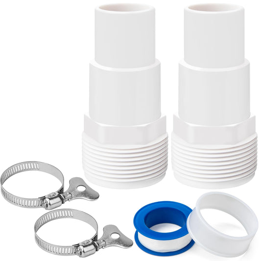Pool Hose Adapter of 1-1/4" to 1-1/2" with Plumbers Tape - Image 1