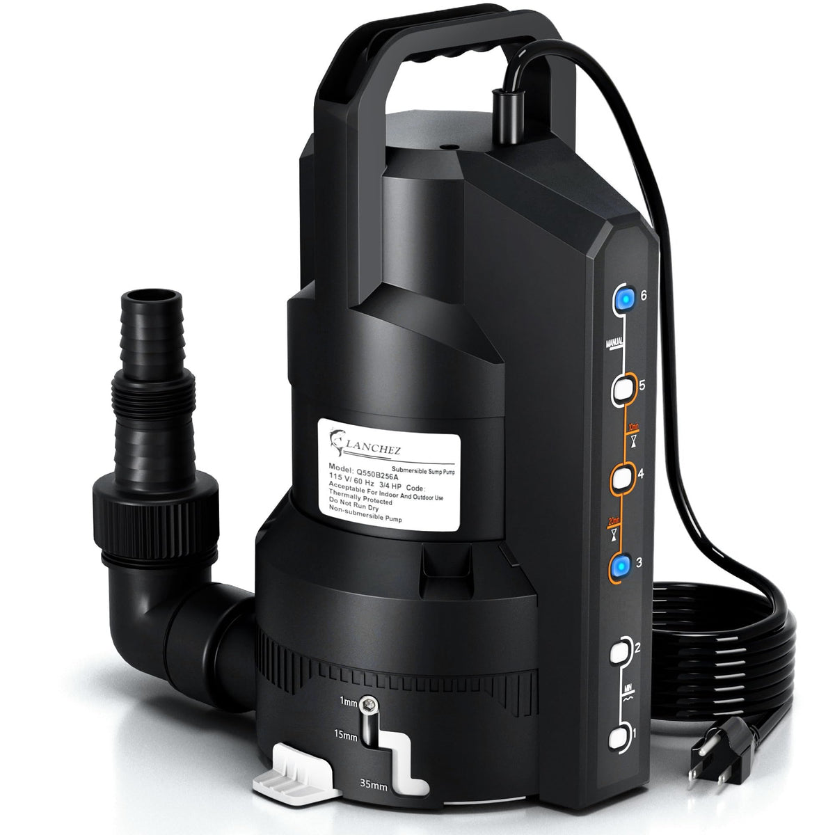 LANCHEZ Sump Pump with 6 Modes, Clean/Dirty Submersible Water - Image 1