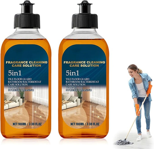 5 in 1 Floor Cleaner, 2026 New Mop Soap for Floor Cleaning, 5 in 1 Fragrance Cleaning Care Solution for Hardwood Floor, Dual-Action Stain and Odor Remover for Mopping Home Kitchen Bathroom (2 Pcs)