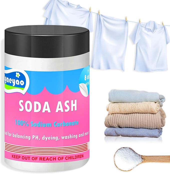 Natural Washing Soda, Sodium Carbonate, Laundry Booster, Soda Ash, Multipurpose Cleaner, Water Softener, Stain Remover (16 Ounces)
