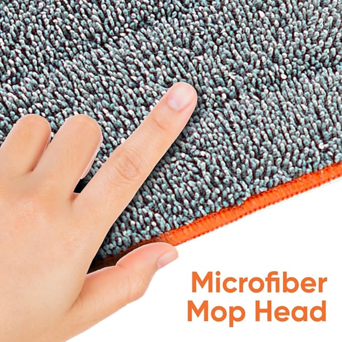 Superio Self-Wringing Microfiber Cleaning Mop, Hands-Free Miracle Flat Mop with Wringing Blade for Home, Kitchen, Bathroom - Hardwood, Laminate, Tile