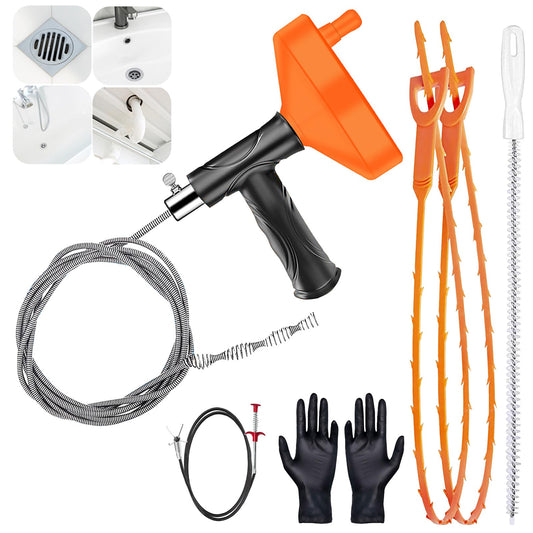 33 Ft Drain Snake Auger, Heavy Duty Plumbing Snake for Sink - Image 1