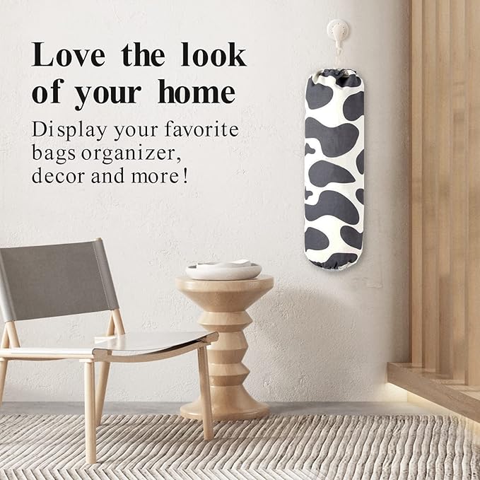 TOGETRUE Plastic Bag Organizer, Wall Mount Dispenser, Heavy Duty Grocery Storage, Hanging Shopping Holder for Home Kitchen (Black Spots)