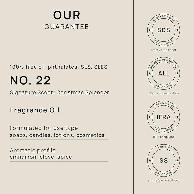VINEVIDA [128oz] Christmas Splendor Fragrance Oil for Candle Making and Soap Making - Premium Candle Scents for Soy Candles