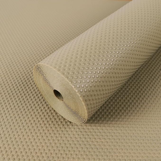 Shelf Liners for Kitchen Cabinets Khaki - 20 Inch Wide x 25 FT Long Large Waterproof Under Sink Mat - Non-Adhesive Easy to Cut Cabinet Drawer Liner