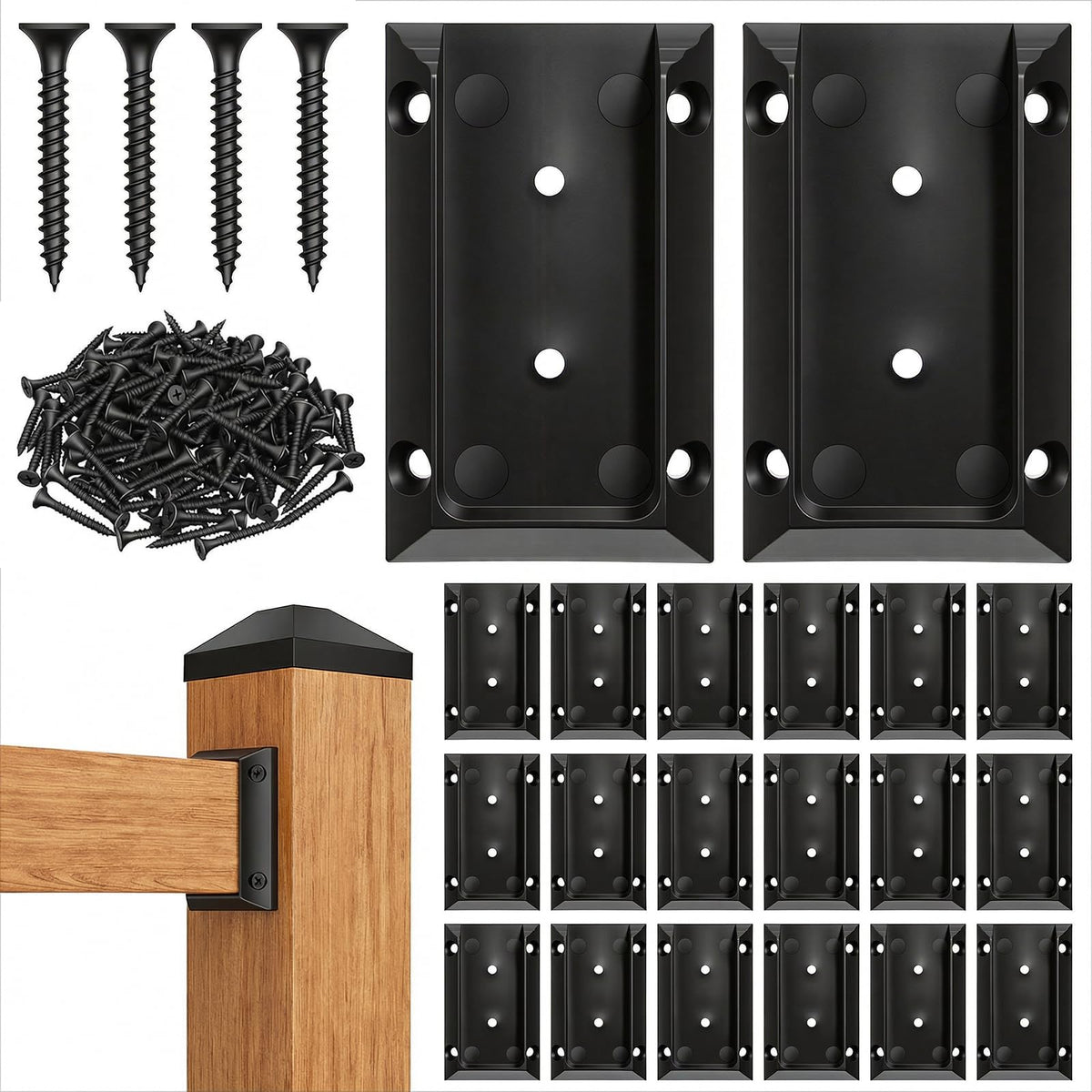 20pcs Deck Railing Brackets Connectors for 2x4 Railing Connectors - Image 1