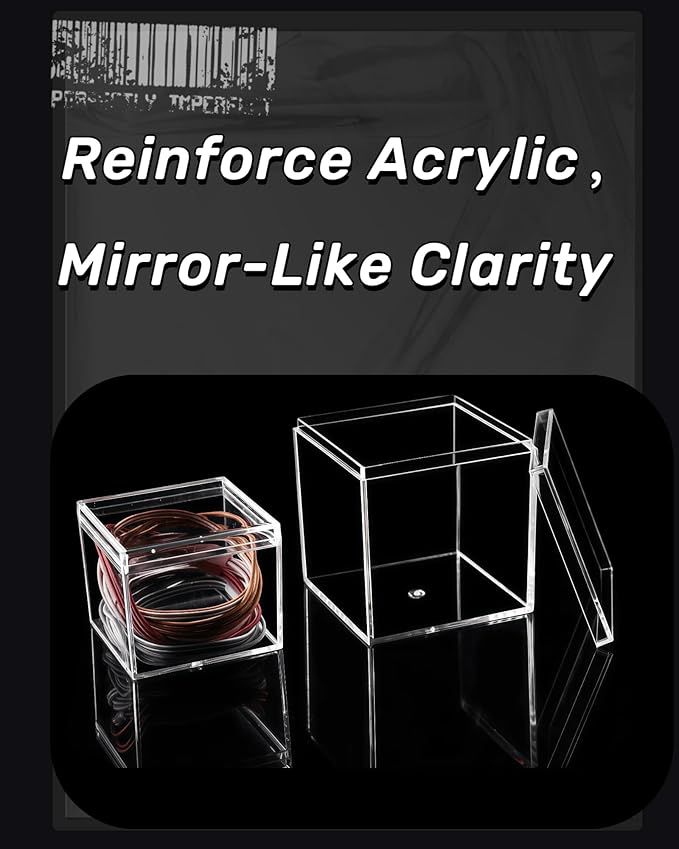8pcs Acrylic Box, Small Acrylic Boxes with Lids, Small Storage Containers,Plastic Box for Gift, Mini Figures, Jewelry, Candy, and Cases for Collectibles 3.94/3.15in