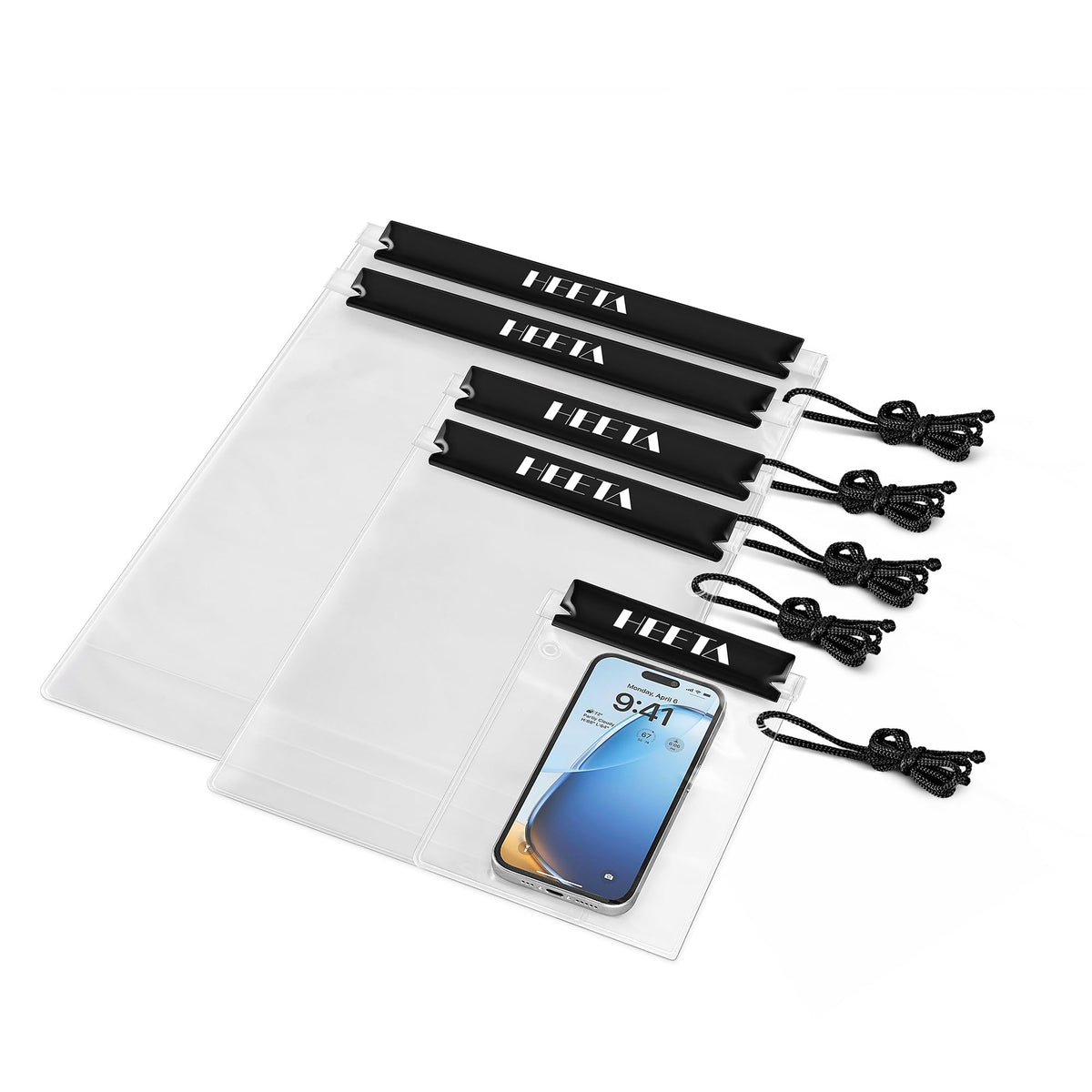 HEETA 5-Pack Clear Waterproof Dry Bag Pouch Document - Image 1