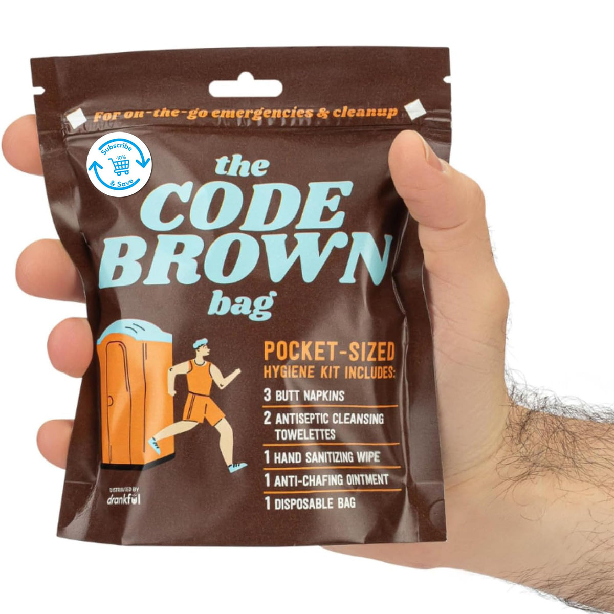 Code Brown Bag, Portable Emergency Bathroom Kit for Runners - Image 1