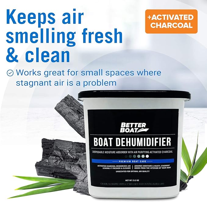 Charcoal Moisture Absorber & Odor Remover - Boat Dehumidifier 1 Pack