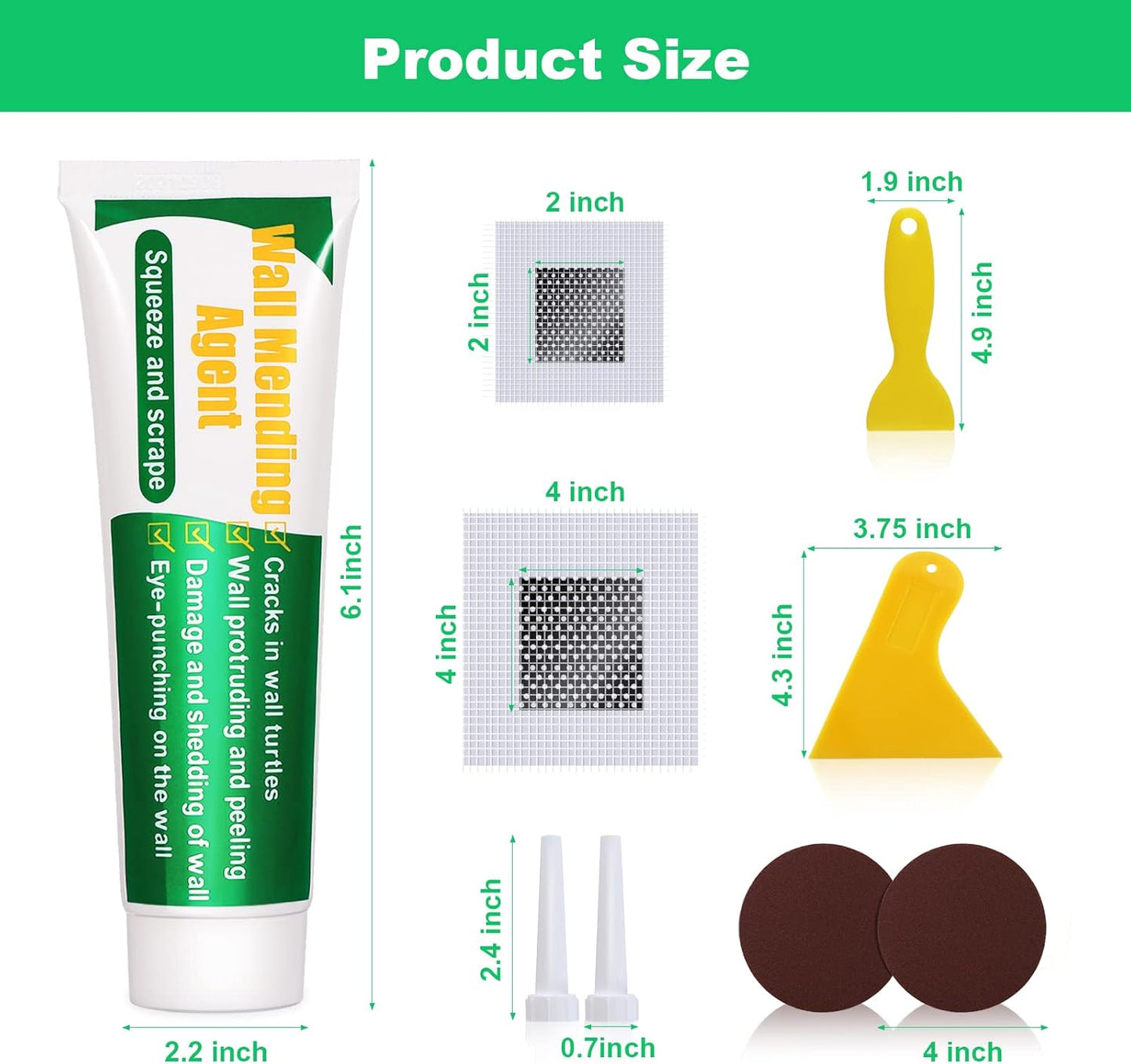 Wall Repair Kit – Spackle Patch & Fill for Holes, Cracks & Nail Holes (2-Pack)