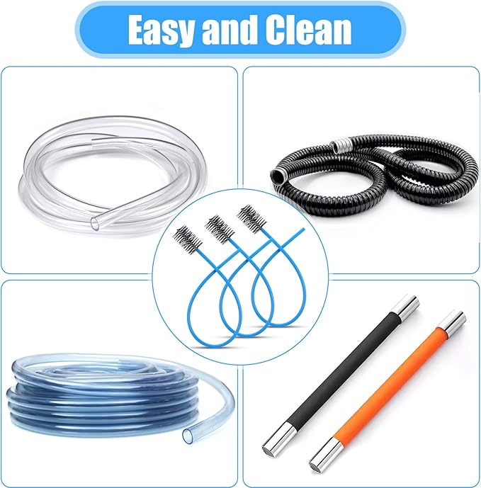 3 Pcs AC Drain Line Cleaner, Pipe Cleaners Condensate Pump Brush HVAC Condensate Drain Trap Clog Remover Filter Trap Flexible Long Pipe Unclog for Kitchen Sink Toilet Sewer Drains