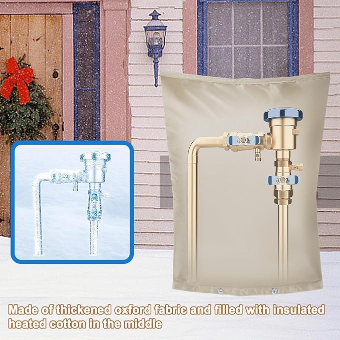 Backflow Preventer Insulation Cover,Pipe Insulation,Outdoor Pipe Covers For Winter Freeze Protection,Outdoor Faucet Covers For Winter Freeze Protection,Insulated Pipe Covers For Outside (16w*20h)