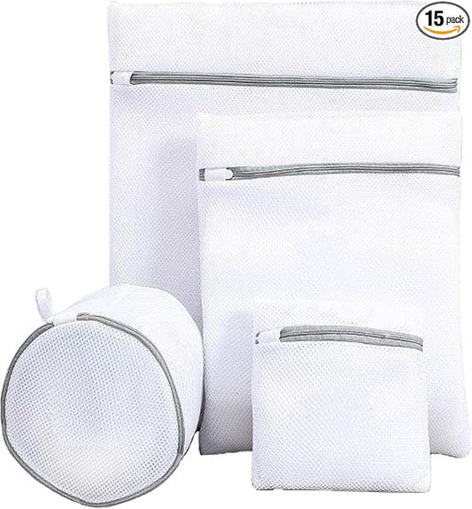4Pcs Mesh Laundry Bags with Zipper | Laundry Bags Mesh Wash Bags for Coats, Jackets, Bra, Underwear & Family/Travel Use
