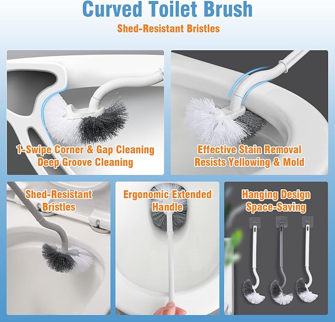 Toilet Plunger, High-Pressure Plungers for Bathroom, Toilet Brush and Plunger Set - Powerful Air Drain Unclogger & Heavy-Duty Clog Remover for Bathroom Drains, and Clogged Pipes