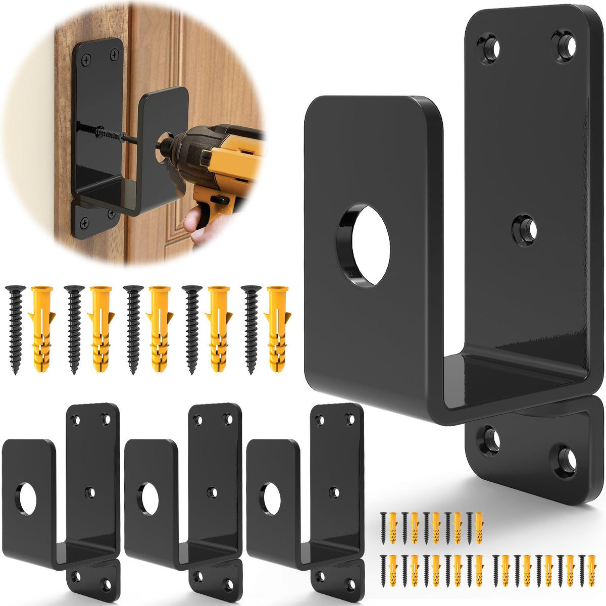 Thickened Door Barricade Bracket for 2X4 Lumber (4PCS) - Image 1