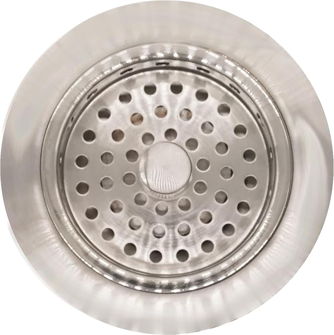 Westbrass D2145-07 3-1/2" Post Style Large Kitchen Sink Basket Strainer, Satin Nickel (2-Pack)